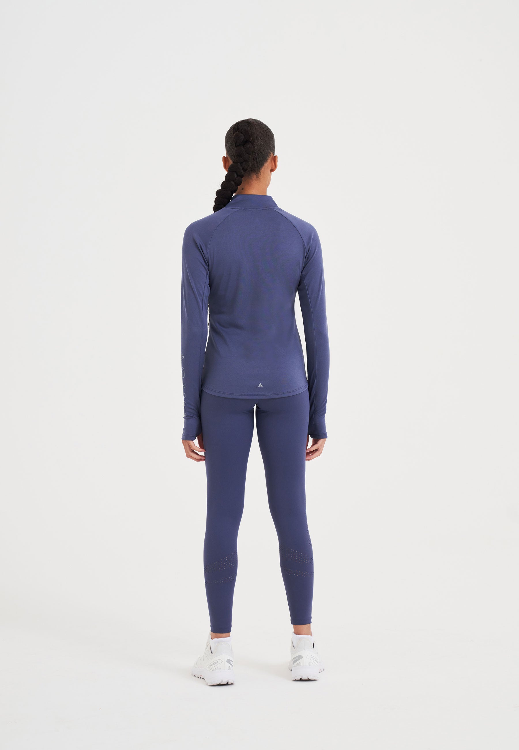 WOMENS A-GAME QUARTER ZIP FITTED TRAINING TOP - BLUE