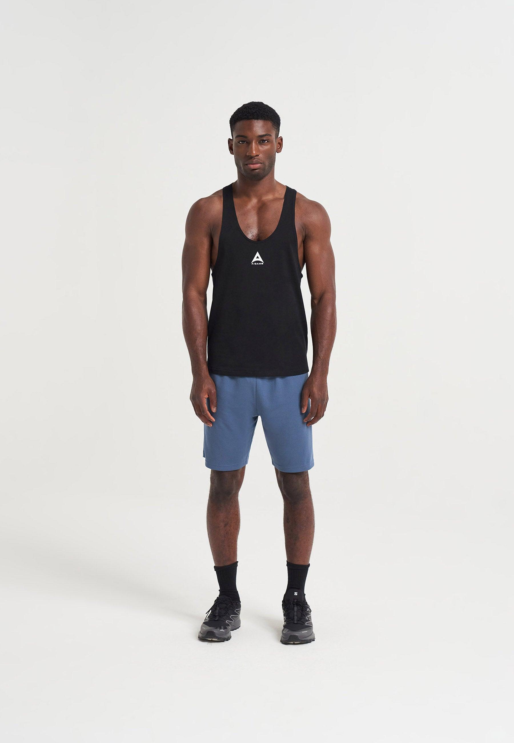 MENS A-GAME LOGO BASKETBALL SHORTS - OCEAN BLUE