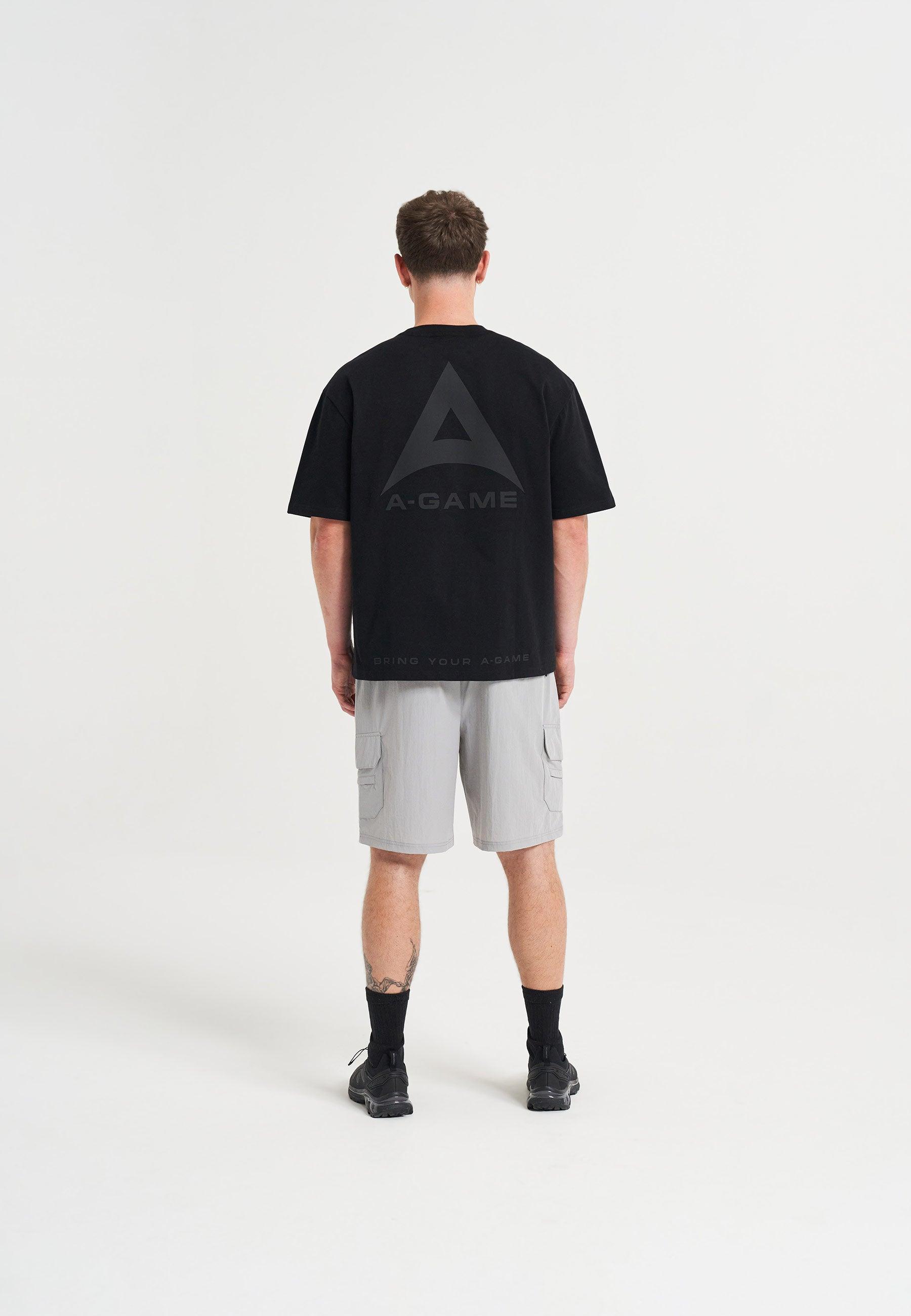 MENS A-GAME LOGO GRAPHIC RELAXED T-SHIRT - BLACK