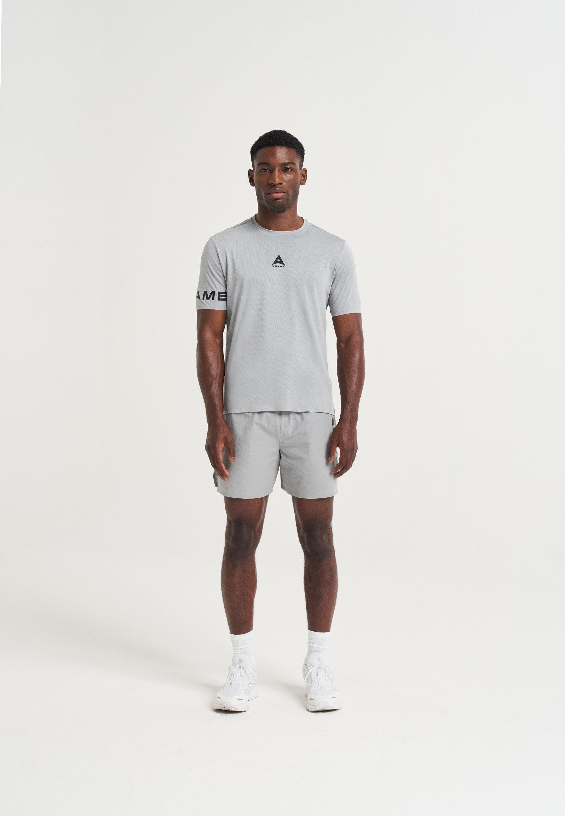MENS A-GAME PERFORMANCE TRAINING T-SHIRT - STEEL GREY