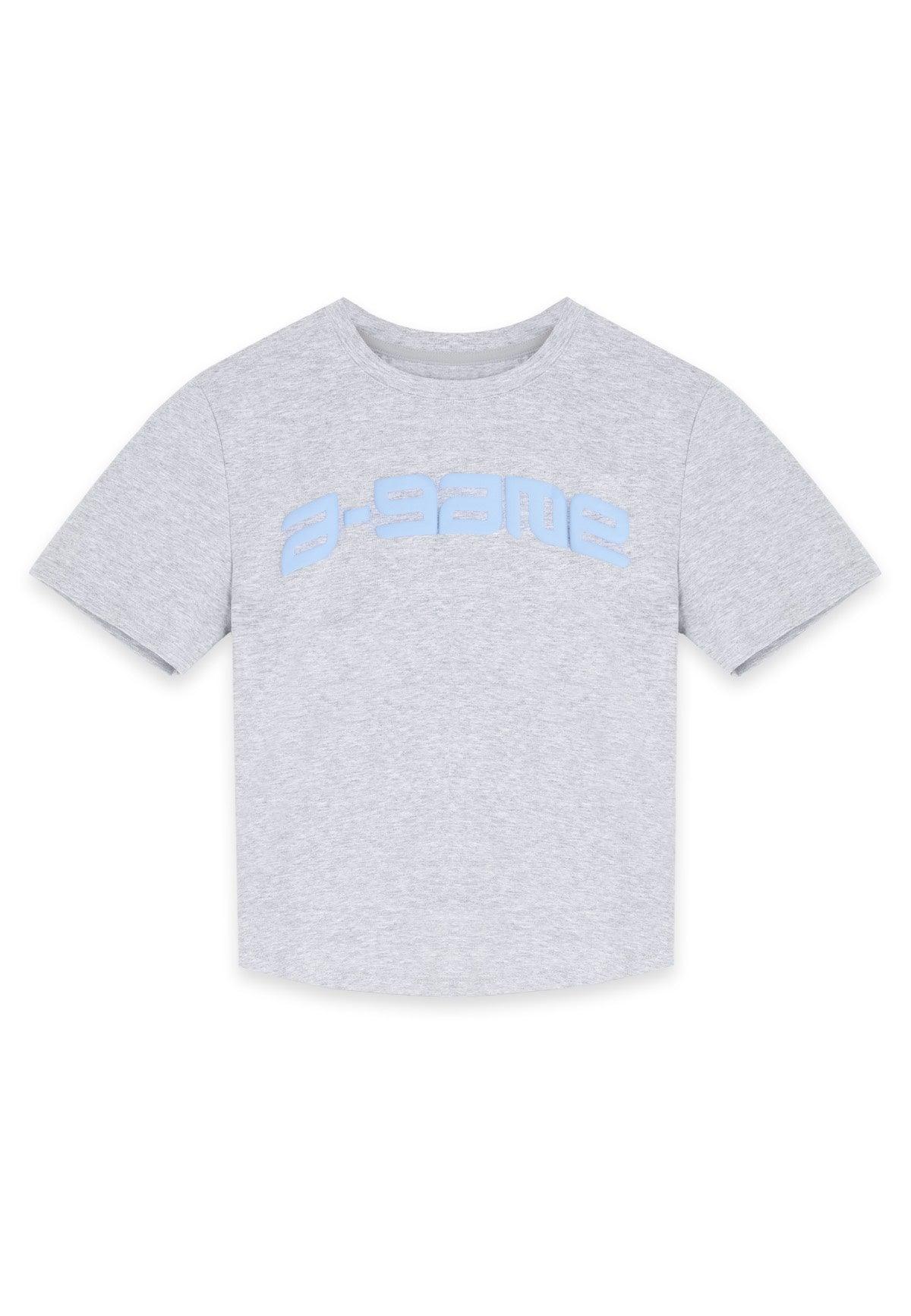 WOMENS A-GAME ROTATE LOGO FITTED T-SHIRT - GREY MARL