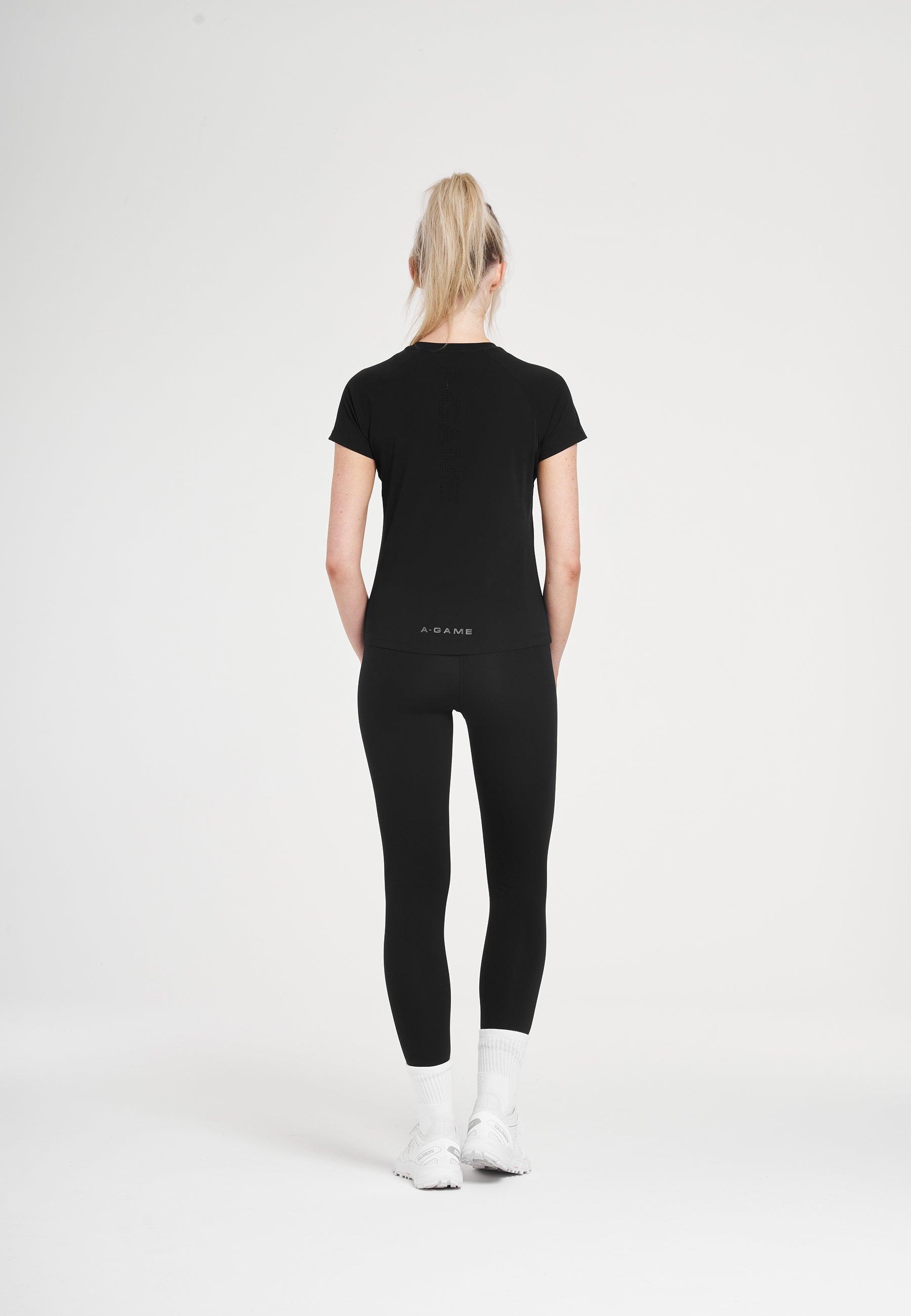 WOMENS A-GAME SHORT SLEEVE TRAINING T-SHIRT - BLACK