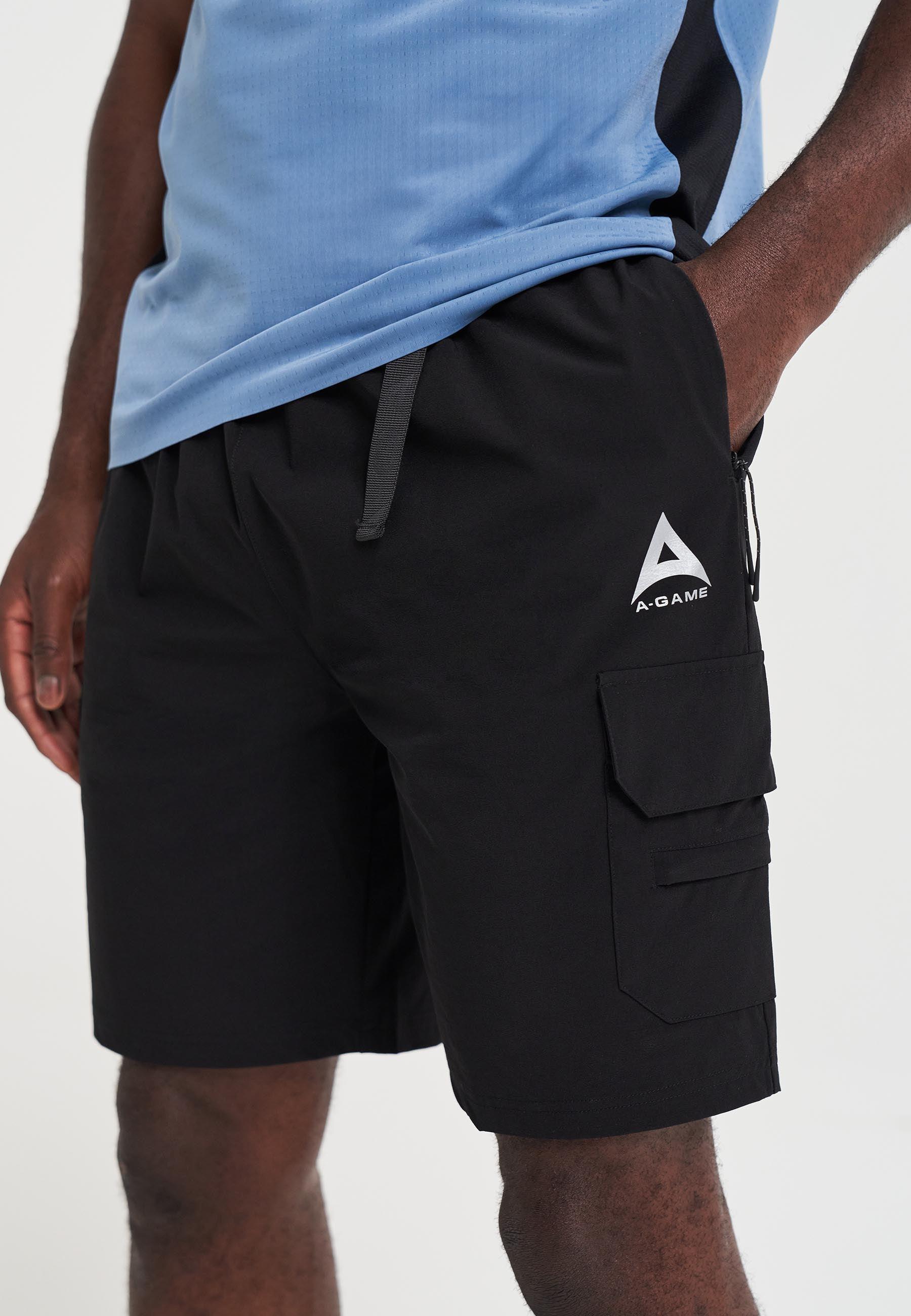 MENS A-GAME TECH CARGO SHORTS - BLACK