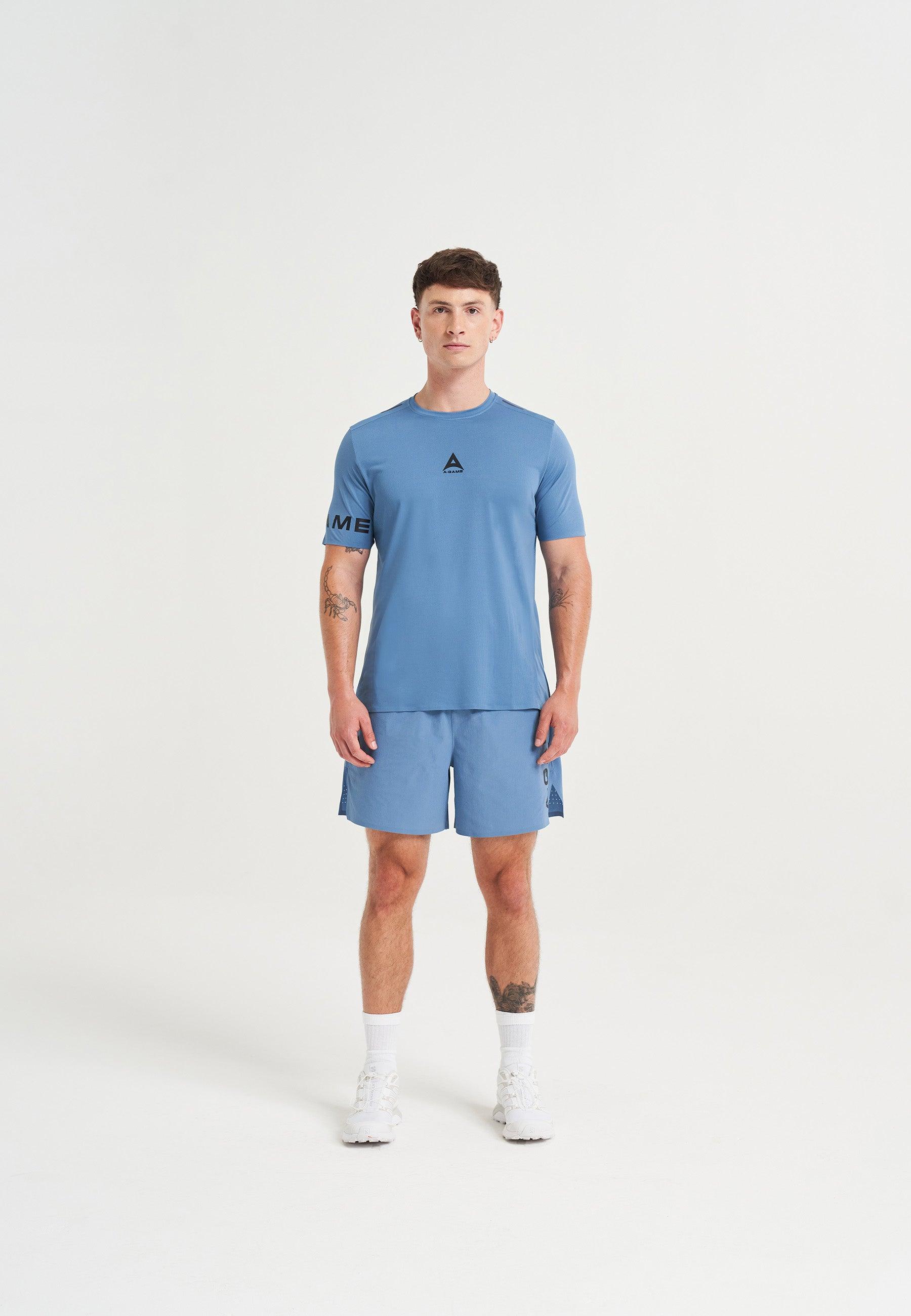 MENS A-GAME TRAINING SHORTS - OCEAN BLUE