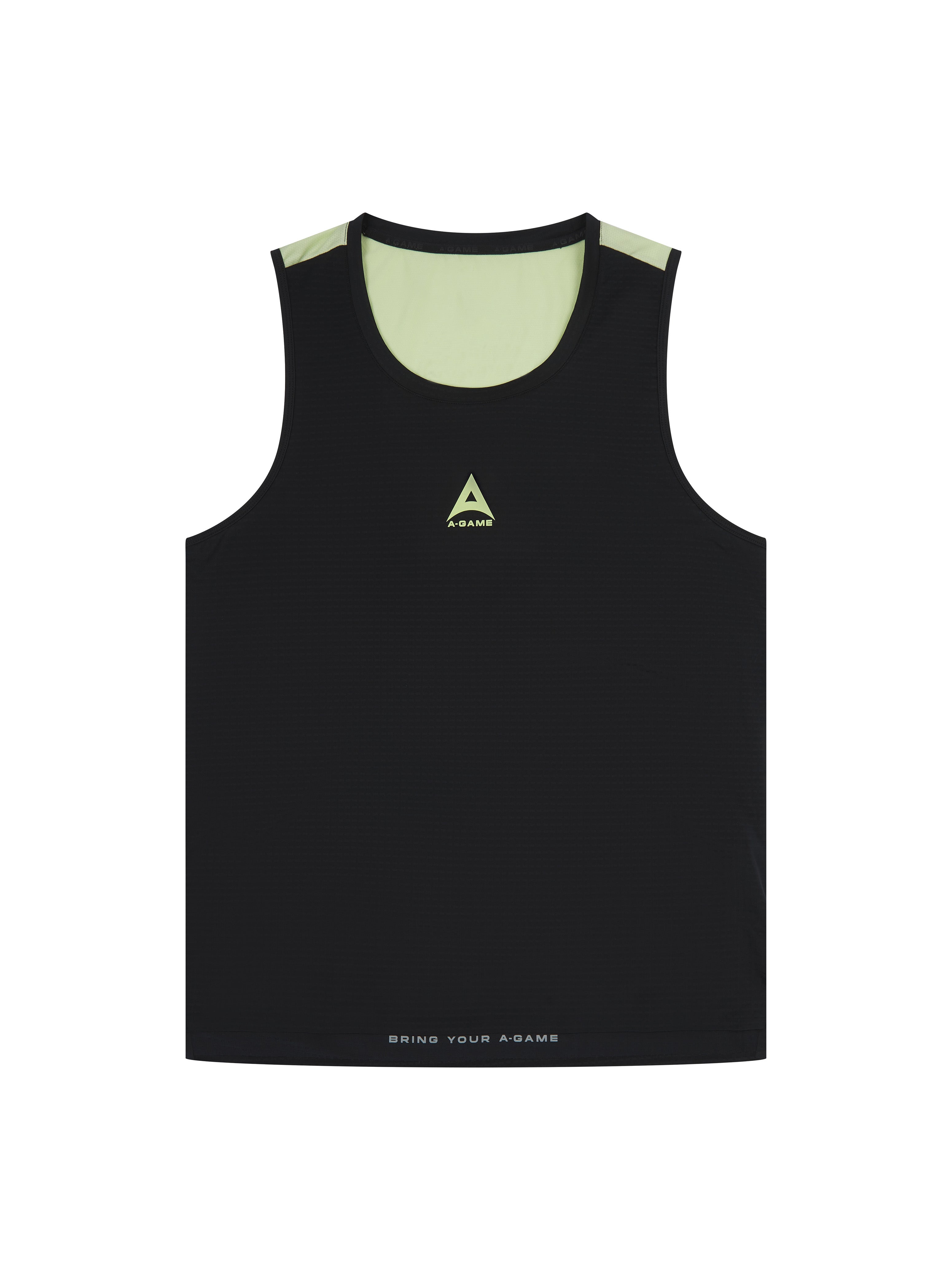 MENS A-GAME TRAINING TANK TOP - BLACK/LIME