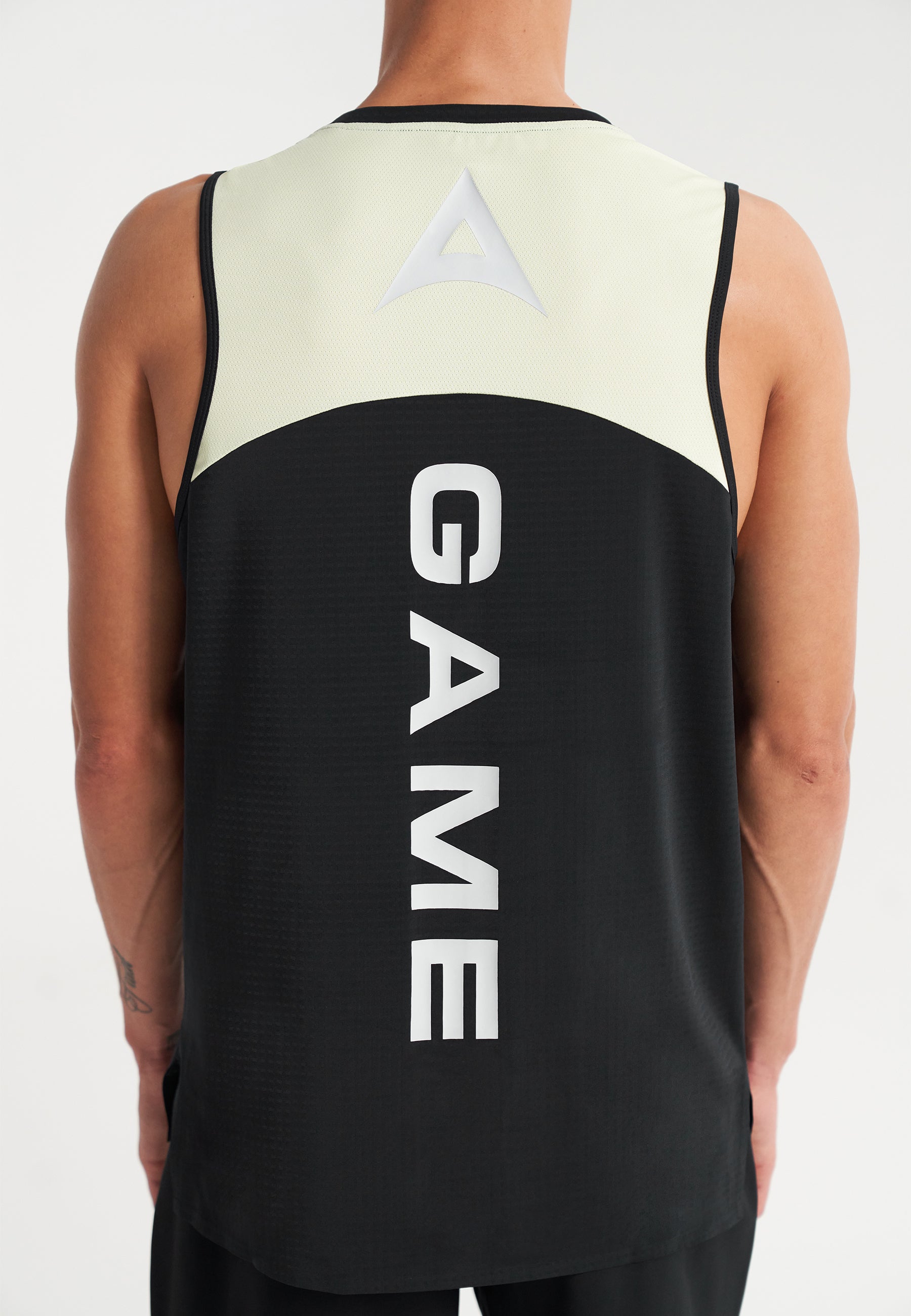 MENS A-GAME TRAINING TANK TOP - BLACK/LIME