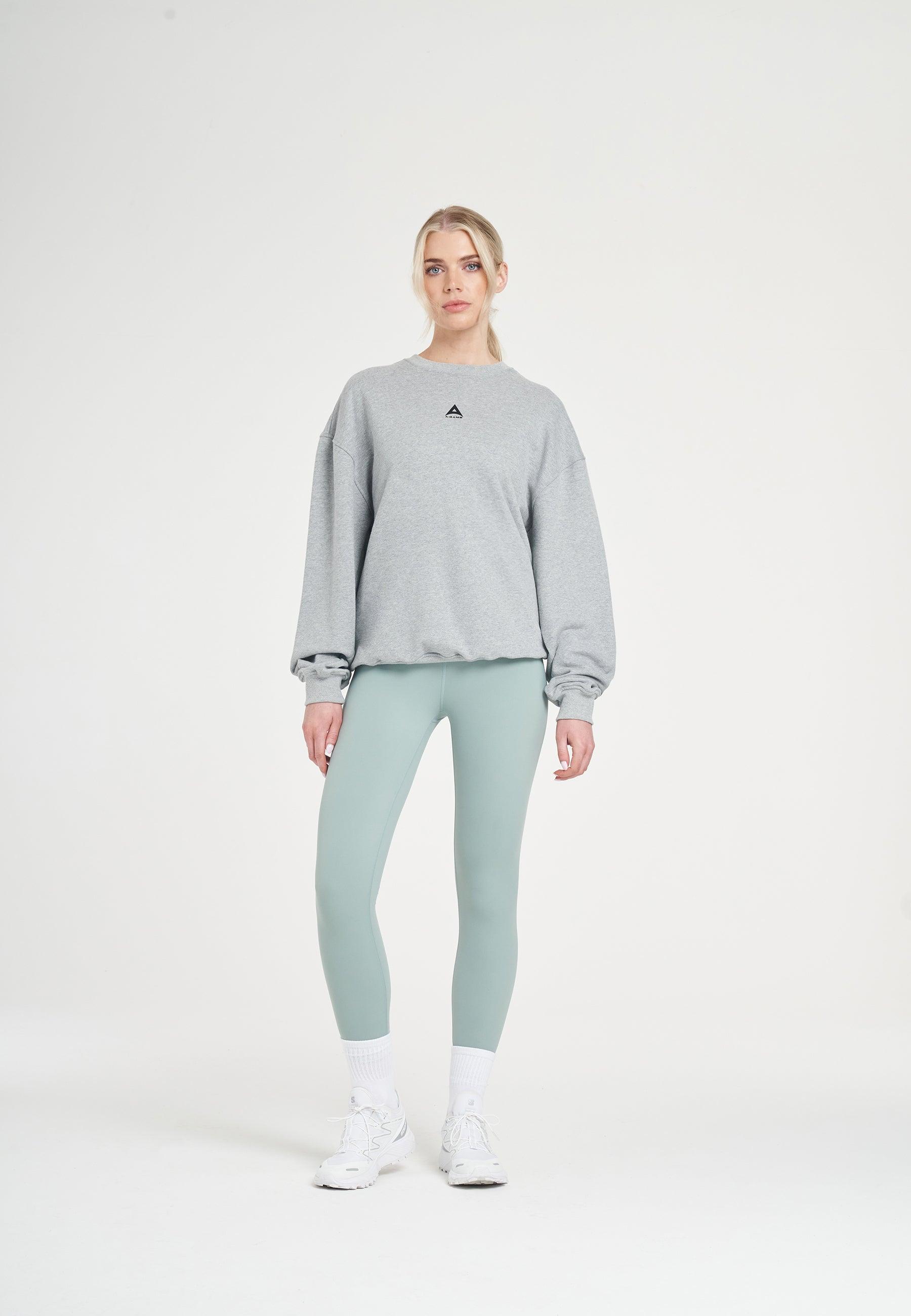 WOMENS ICON A-GAME LOGO GRAPHIC SWEATSHIRT - GREY MARL