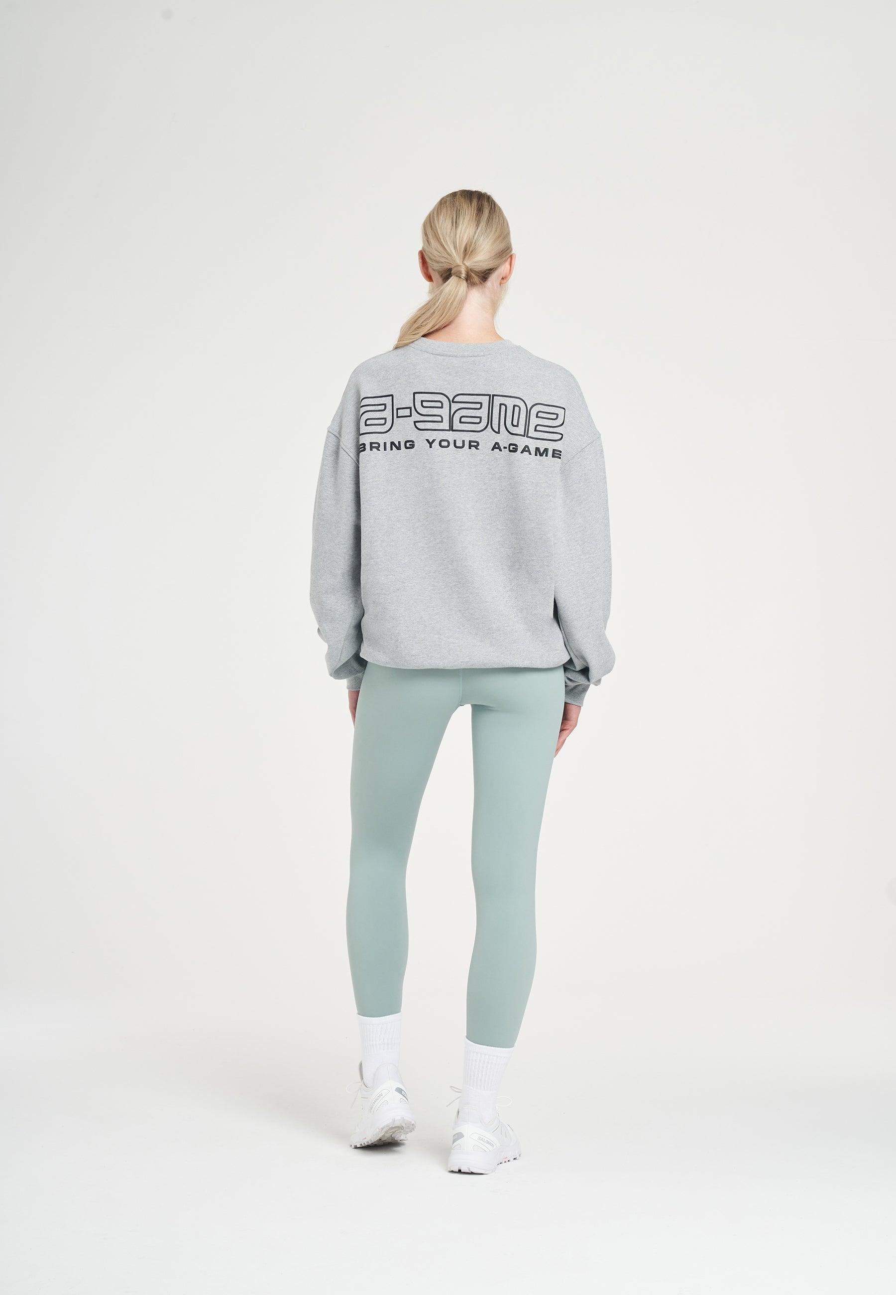 WOMENS ICON A-GAME LOGO GRAPHIC SWEATSHIRT - GREY MARL