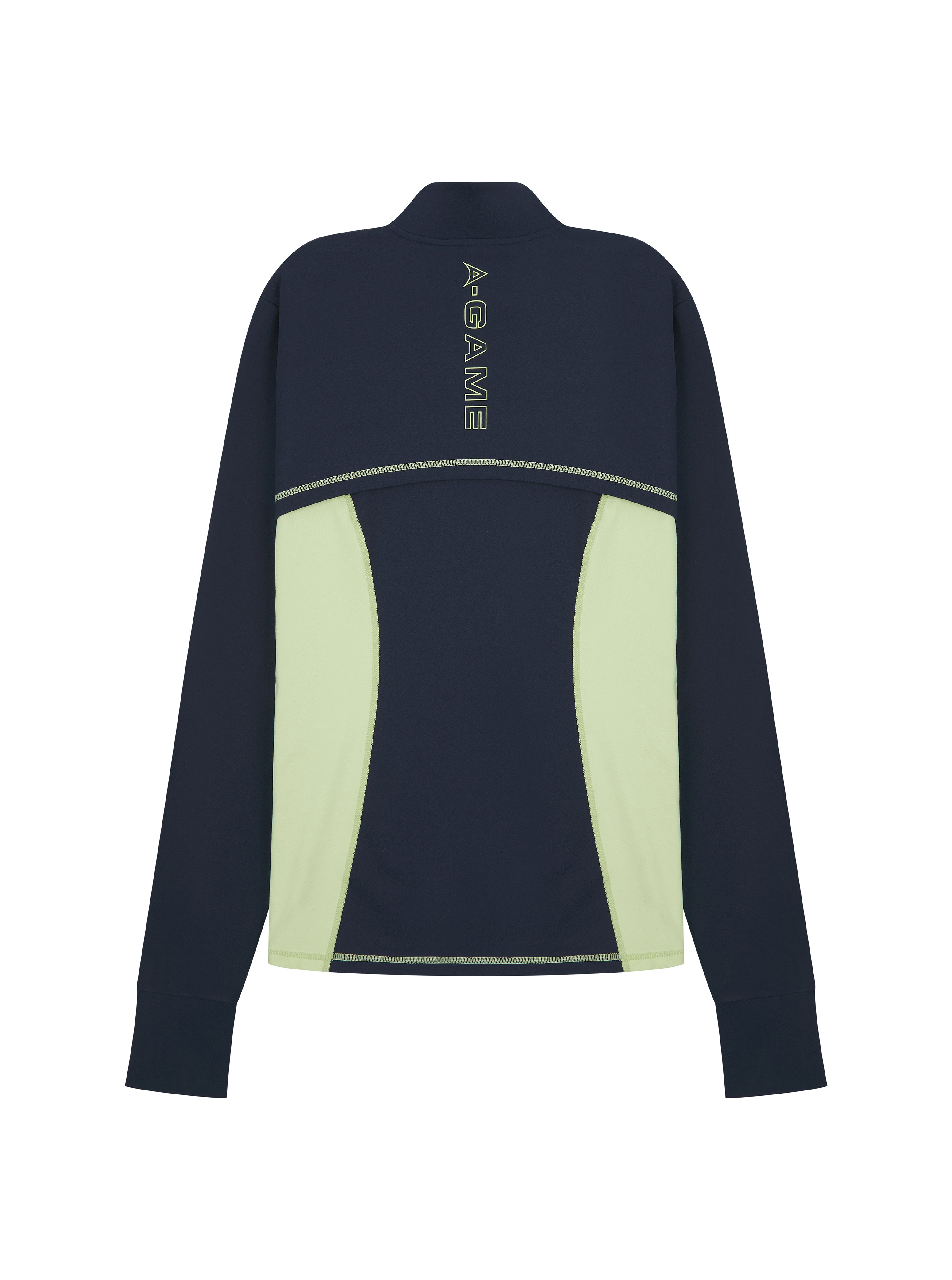 WOMENS A-GAME FITTED THERMAL FLEECE - NAVY/LIME