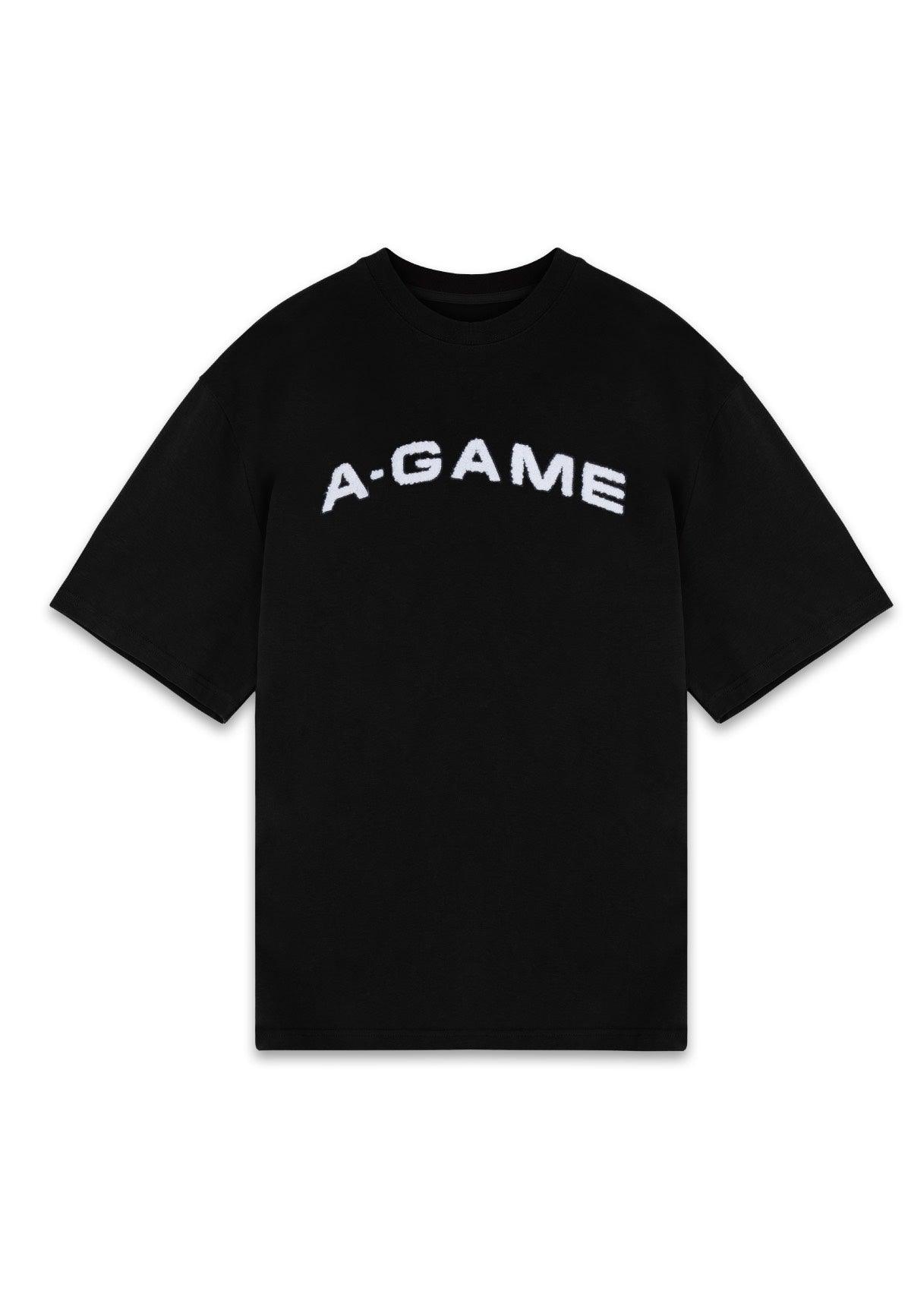 WOMENS A-GAME CHENILLE LOGO RELAXED T-SHIRT - BLACK