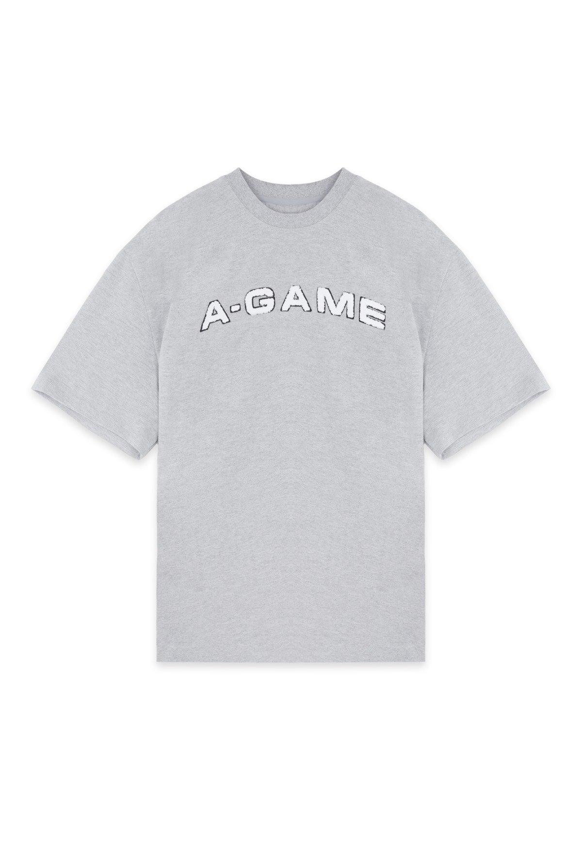 WOMENS A-GAME CHENILLE LOGO RELAXED T-SHIRT - GREY MARL