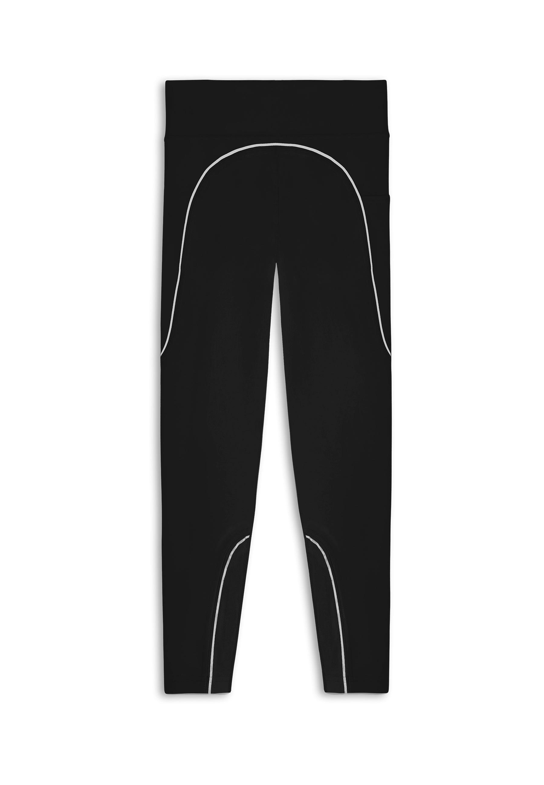 WOMENS A-GAME REFLECTIVE RUNNING LEGGINGS - BLACK