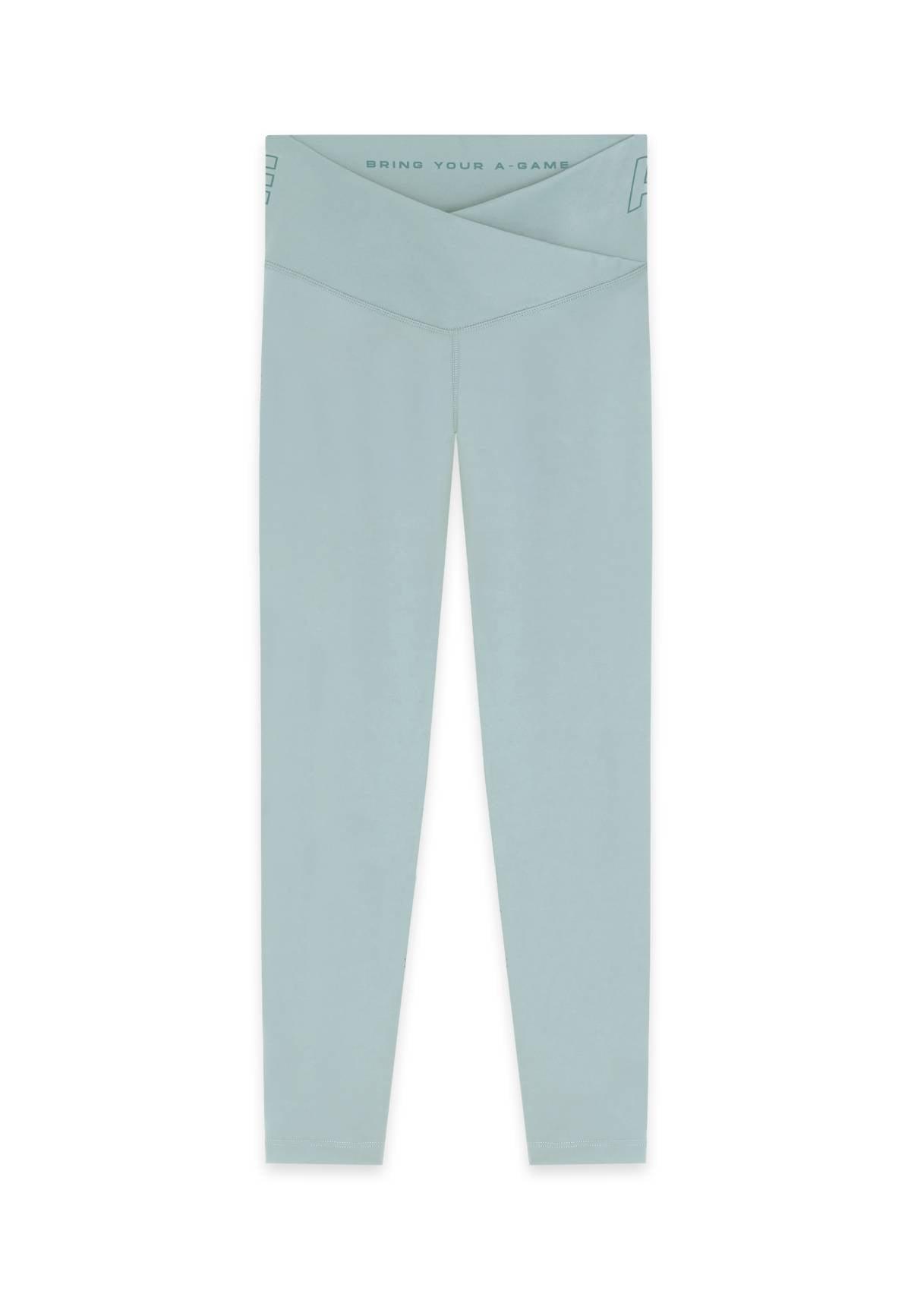 WOMENS A-GAME  WRAPPED YOGA LEGGINGS - SAGE GREEN