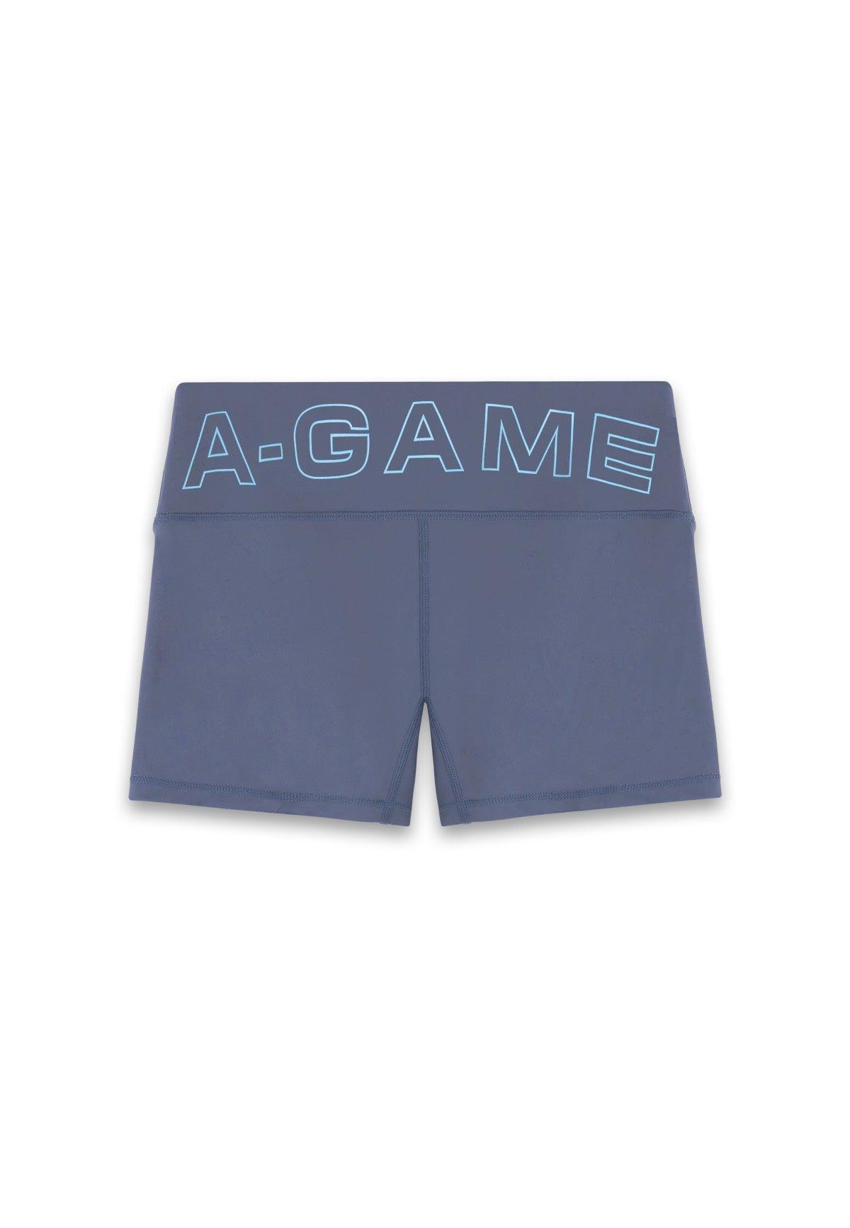 WOMENS A-GAME LOGO MINI TRAINING SHORTS - BLUE