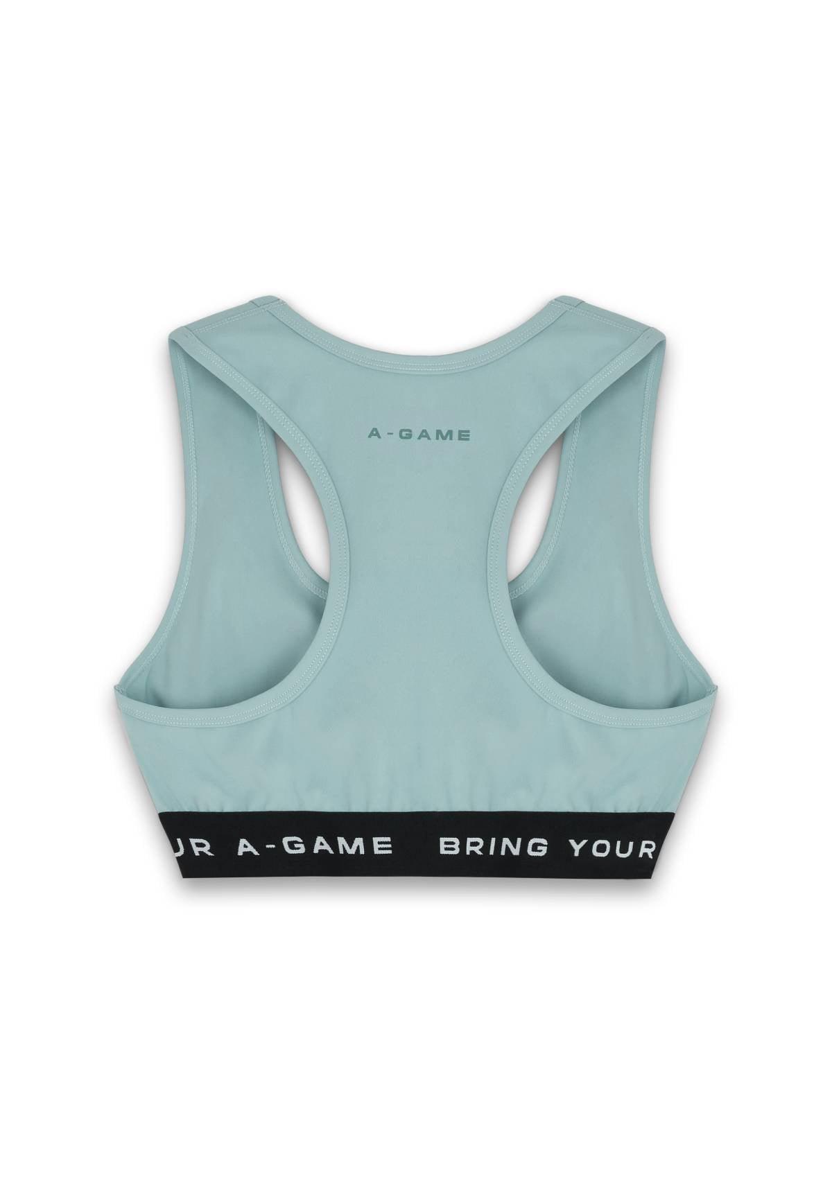 WOMENS A-GAME LOGO TRAINING BRA - SAGE GREEN