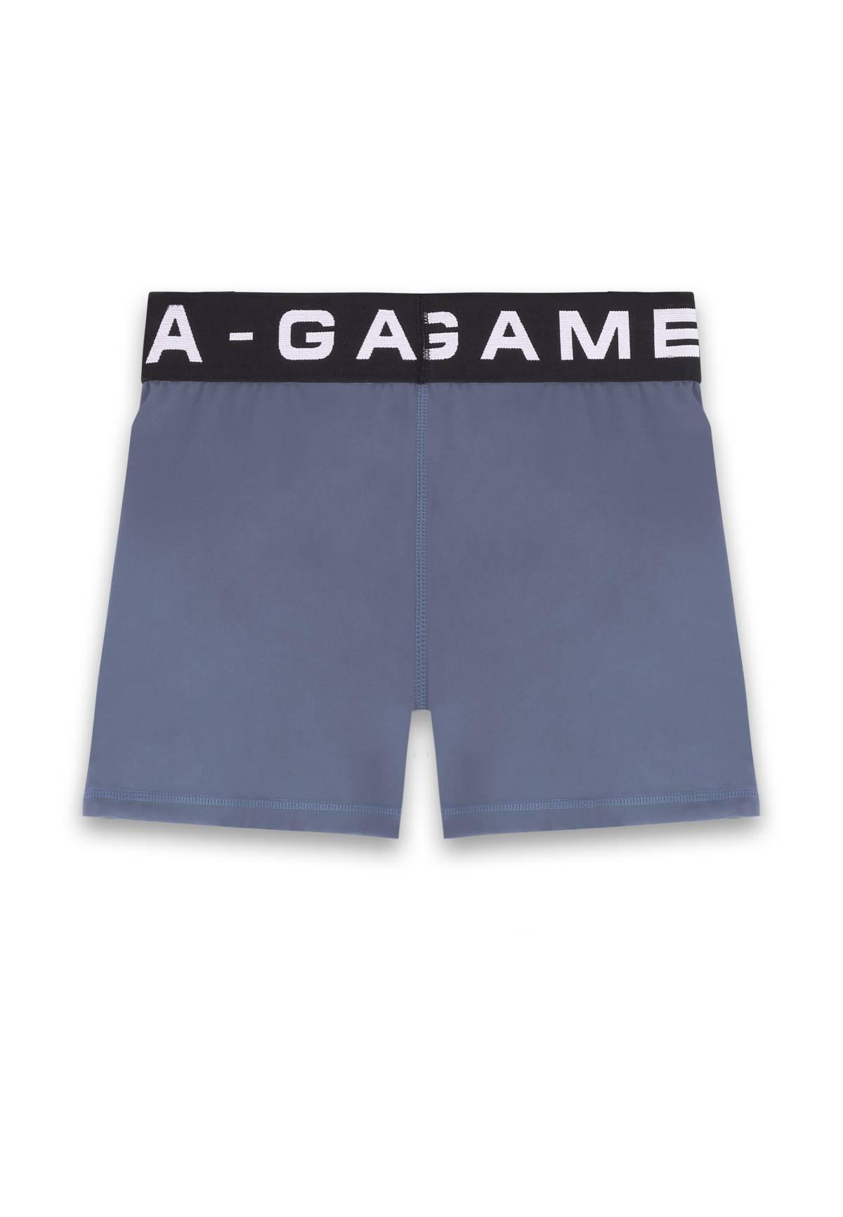 WOMENS A-GAME LOGO TRAINING CROPPED SHORTS - BLUE
