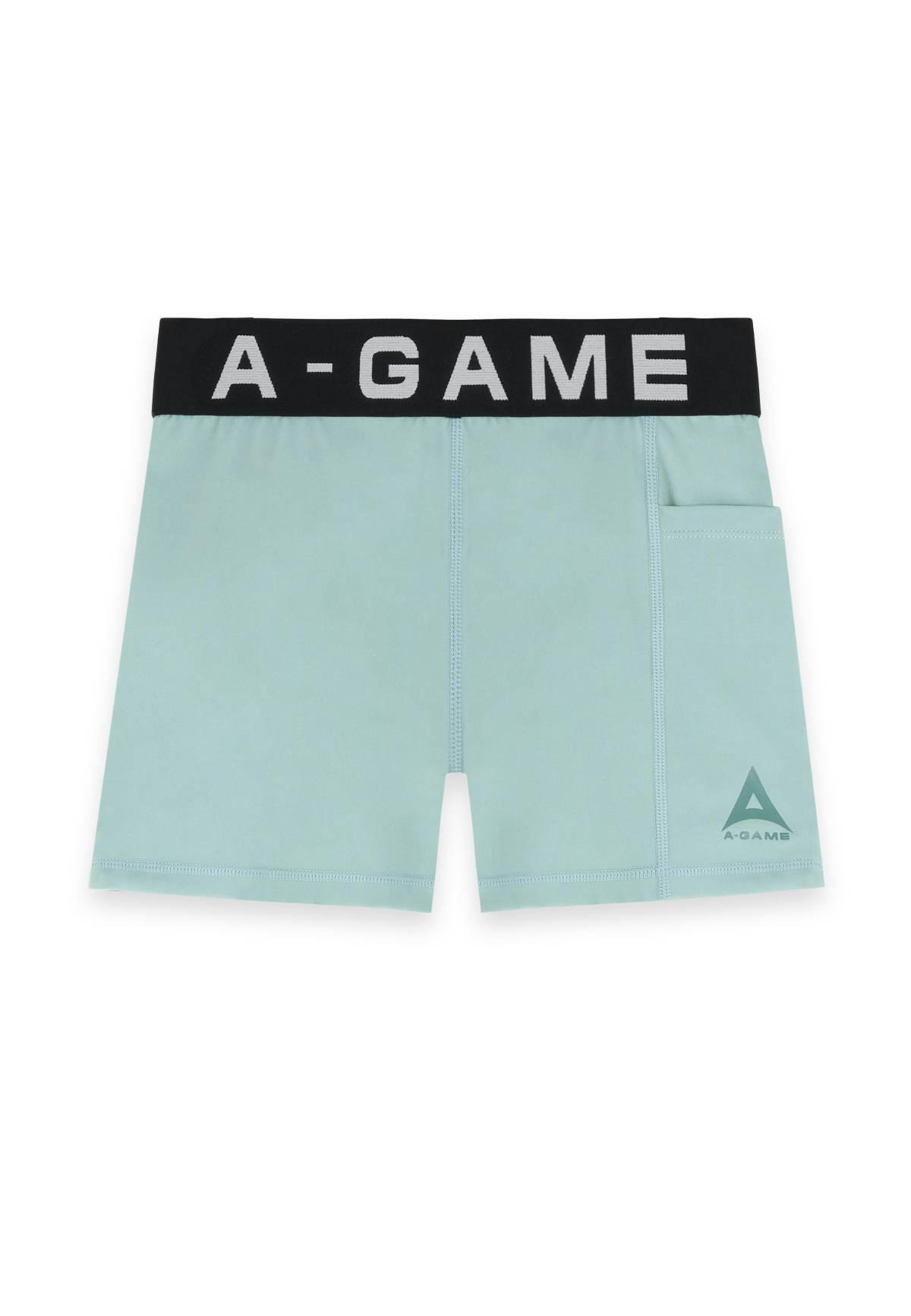 WOMENS A-GAME LOGO TRAINING CROPPED SHORTS - SAGE GREEN