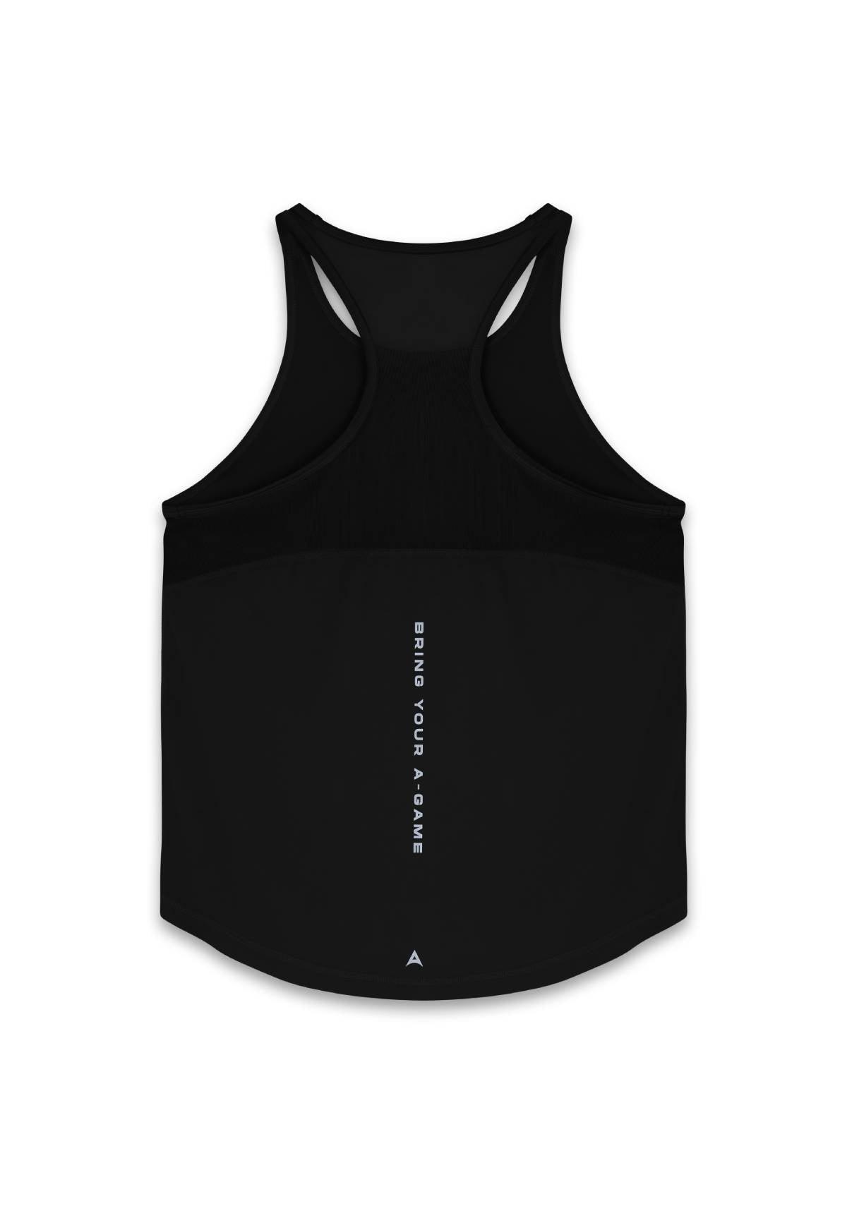 WOMENS A-GAME RELAXED RACER BACK TRAINING VEST - BLACK