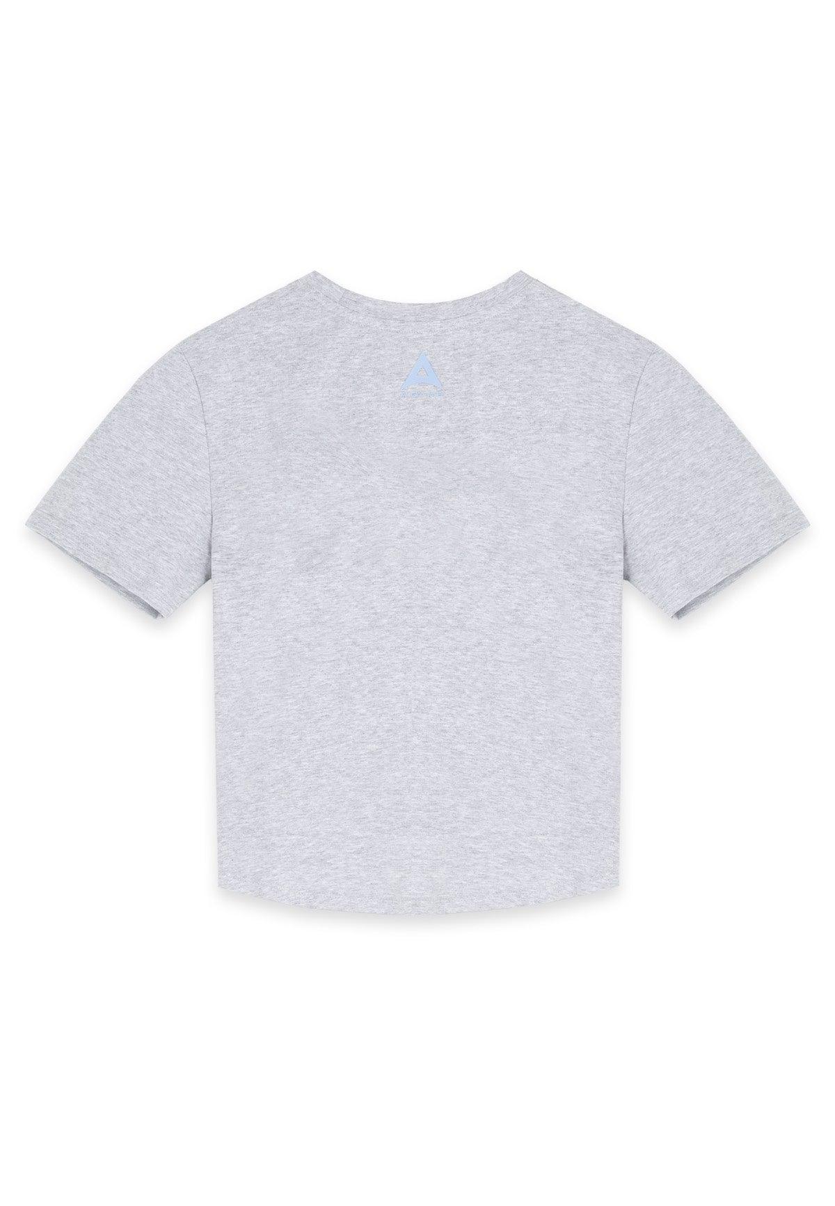 WOMENS A-GAME ROTATE LOGO FITTED T-SHIRT - GREY MARL