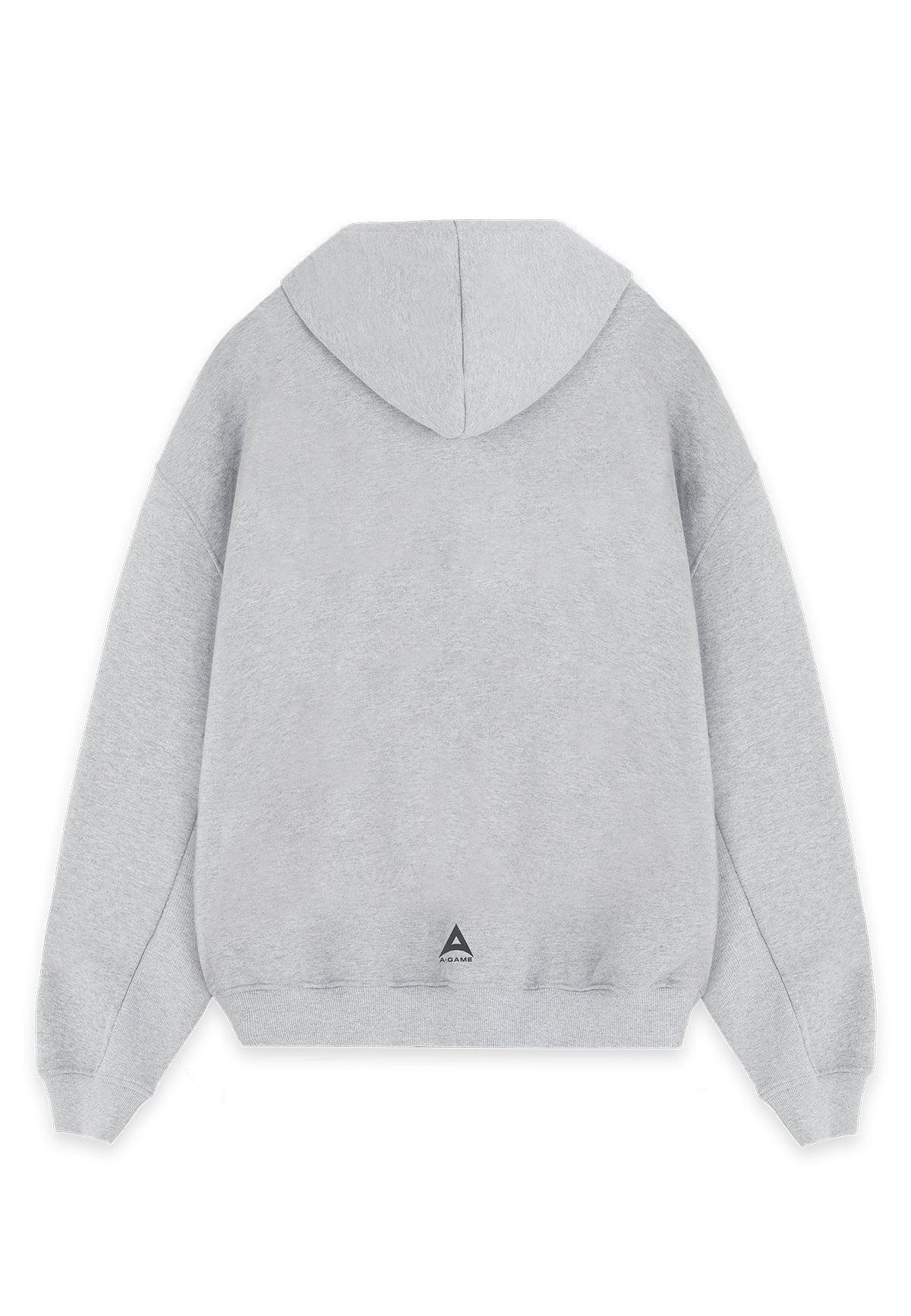 WOMENS A-GAME ROTATE LOGO GRAPHIC HOODIE - GREY MARL