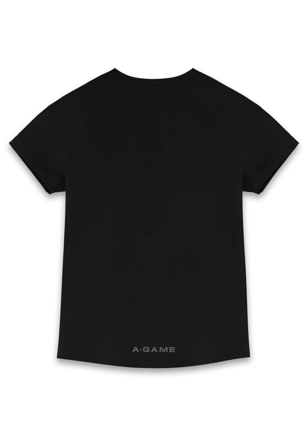 WOMENS A-GAME SHORT SLEEVE TRAINING T-SHIRT - BLACK