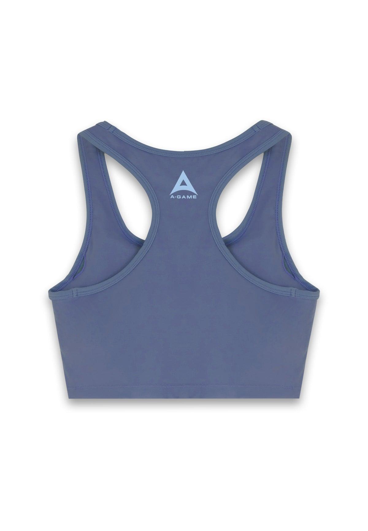 WOMENS A-GAME SQUARE NECK SPORTS BRA - BLUE