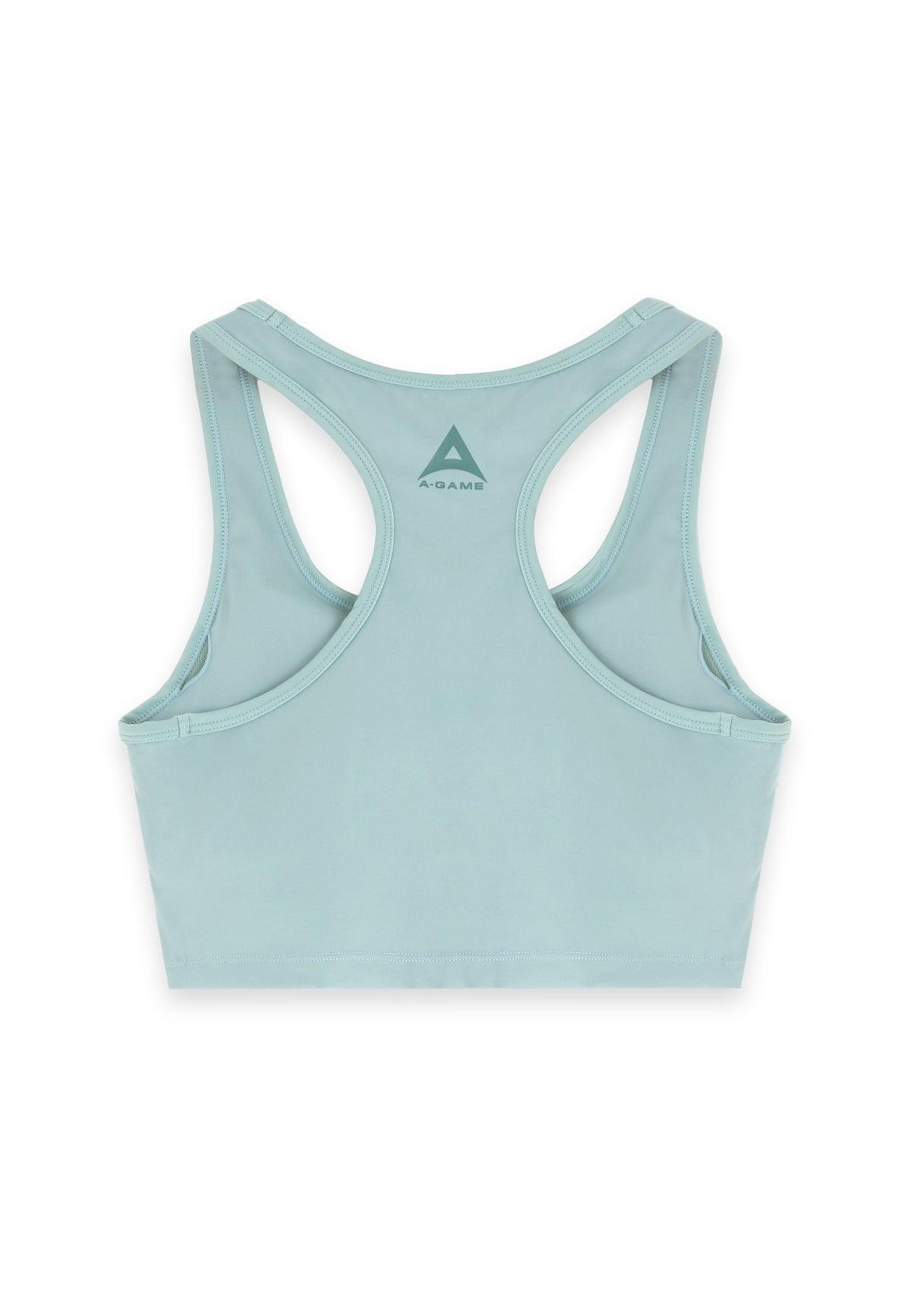 WOMENS A-GAME SQUARE NECK SPORTS BRA - SAGE GREEN