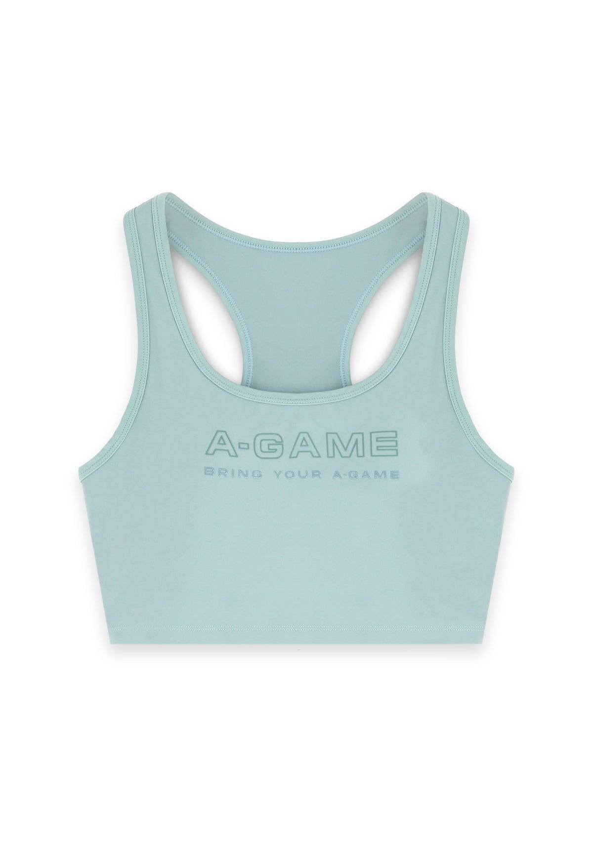 WOMENS A-GAME SQUARE NECK SPORTS BRA - SAGE GREEN
