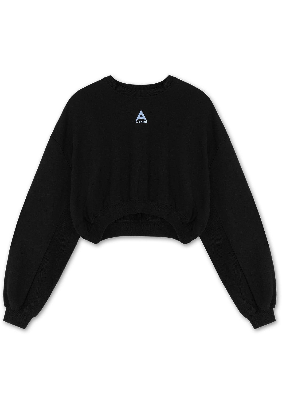 WOMENS BRING YOUR A-GAME CROPPED SWEATSHIRT - BLACK