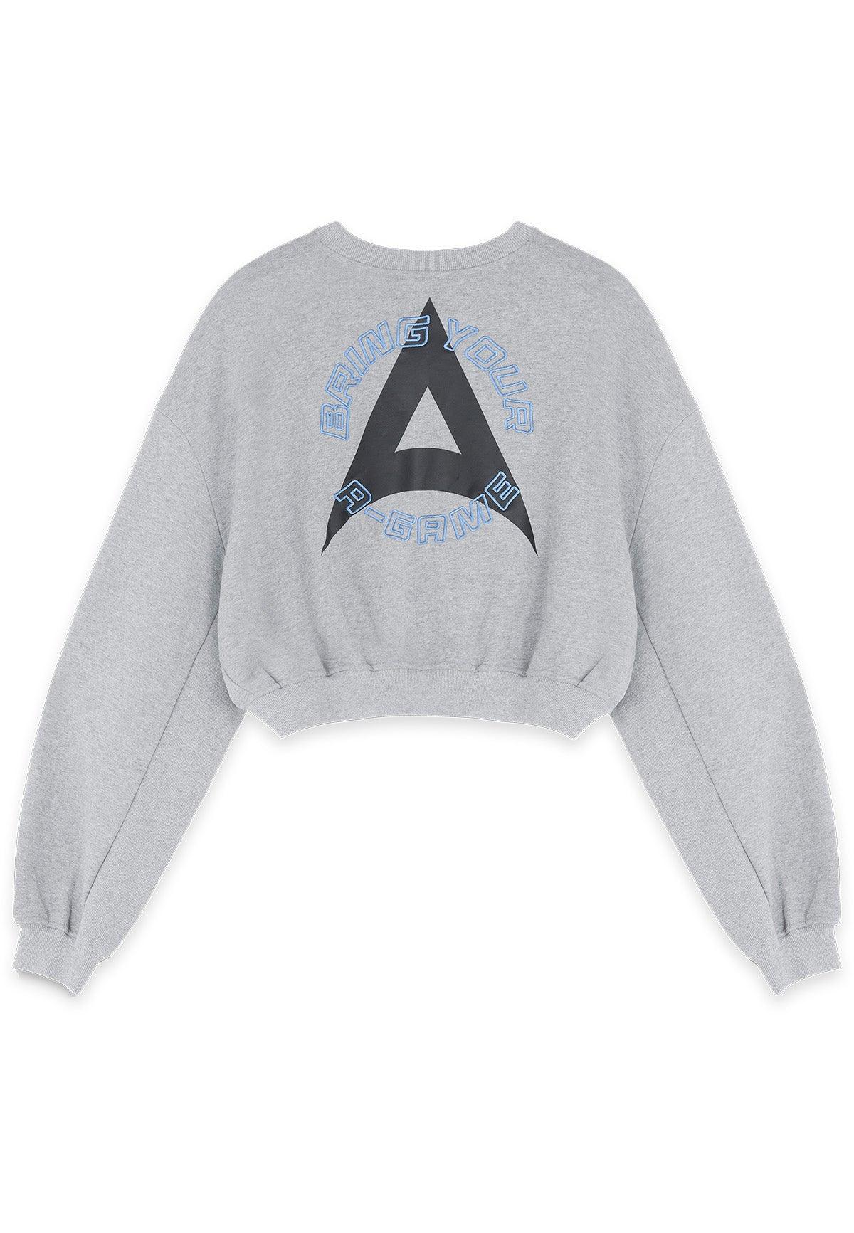 WOMENS BRING YOUR A-GAME CROPPED SWEATSHIRT - GREY MARL