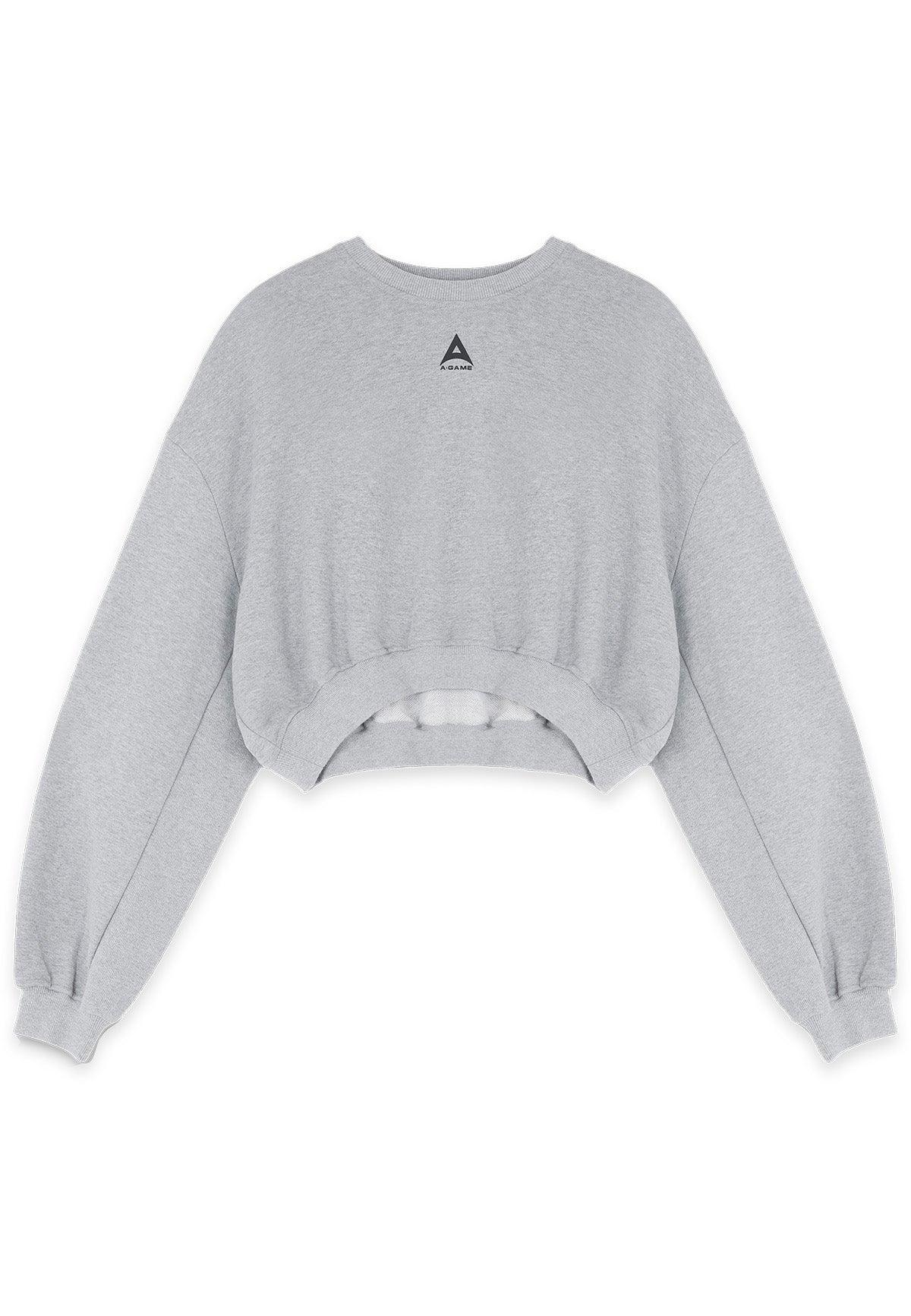 WOMENS BRING YOUR A-GAME CROPPED SWEATSHIRT - GREY MARL