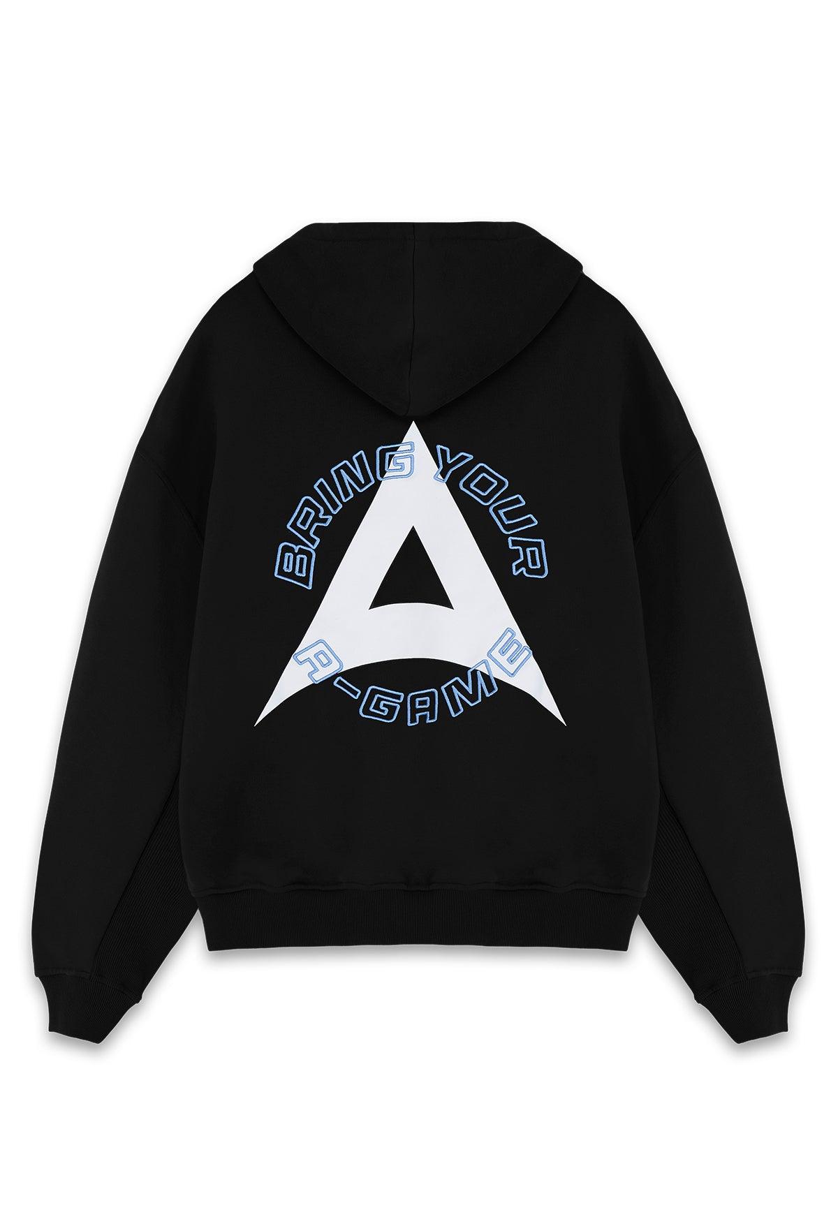 WOMENS BRING YOUR A-GAME GRAPHIC HOODIE - BLACK