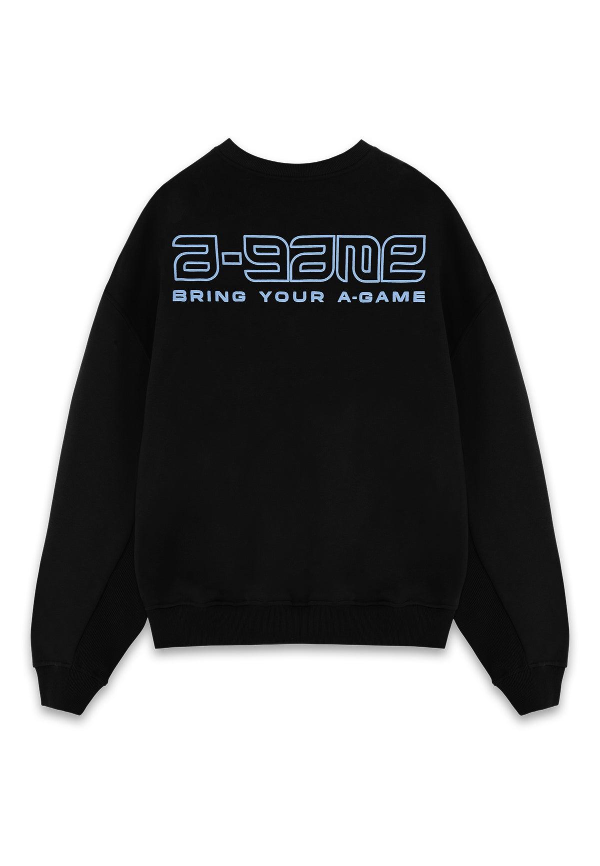 WOMENS ICON A-GAME LOGO GRAPHIC SWEATSHIRT - BLACK